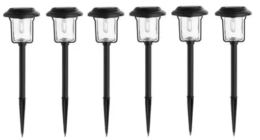 6-PACK Hampton Bay Laurelview Black LED Outdoor Solar Path Light