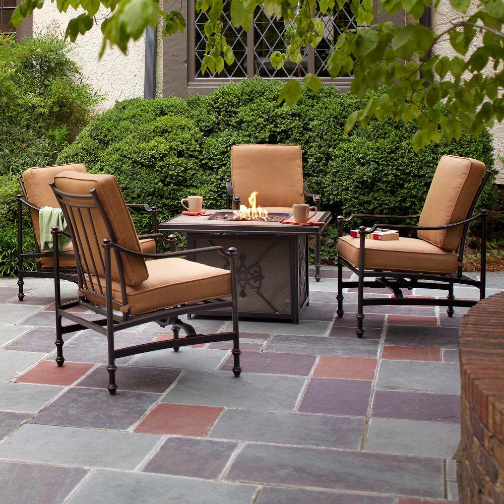 Hampton Bay Niles Park 5-Piece Gas Fire Pit Patio Seating ... (1000 x 1000 Pixel)