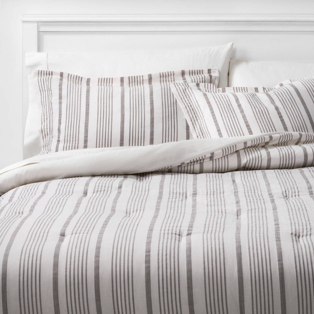 King Classic Stripe Comforter & Sham Set White – Threshold – Garland ...