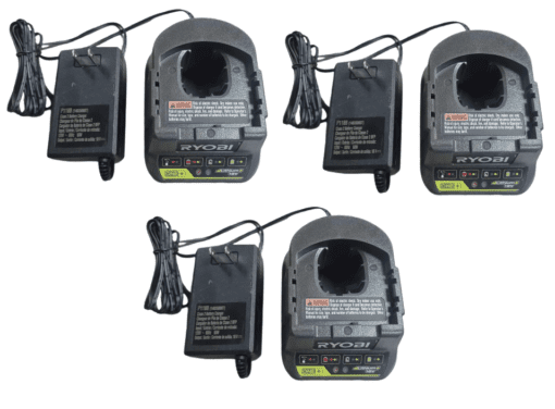 3-PACK Ryobi 18V P118B Lithium Ion Compact Battery Charger